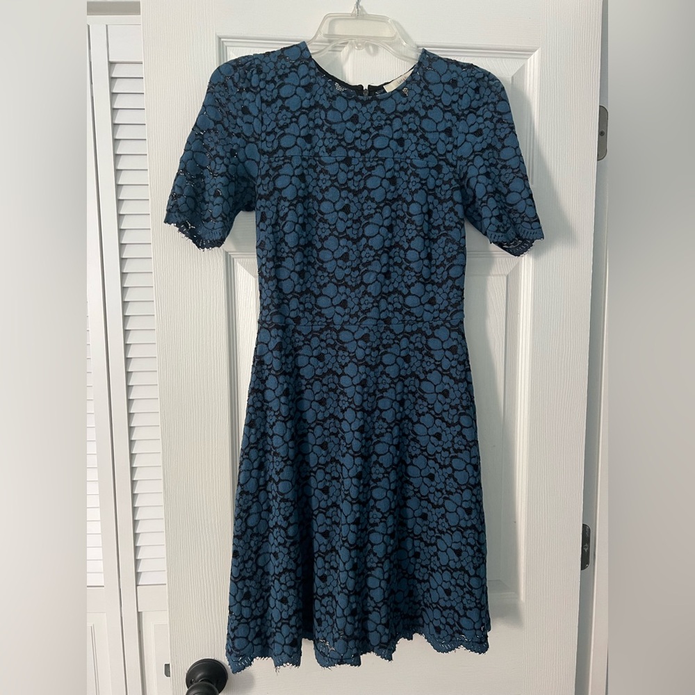 Lark & Ro Navy Lace Midi Dress